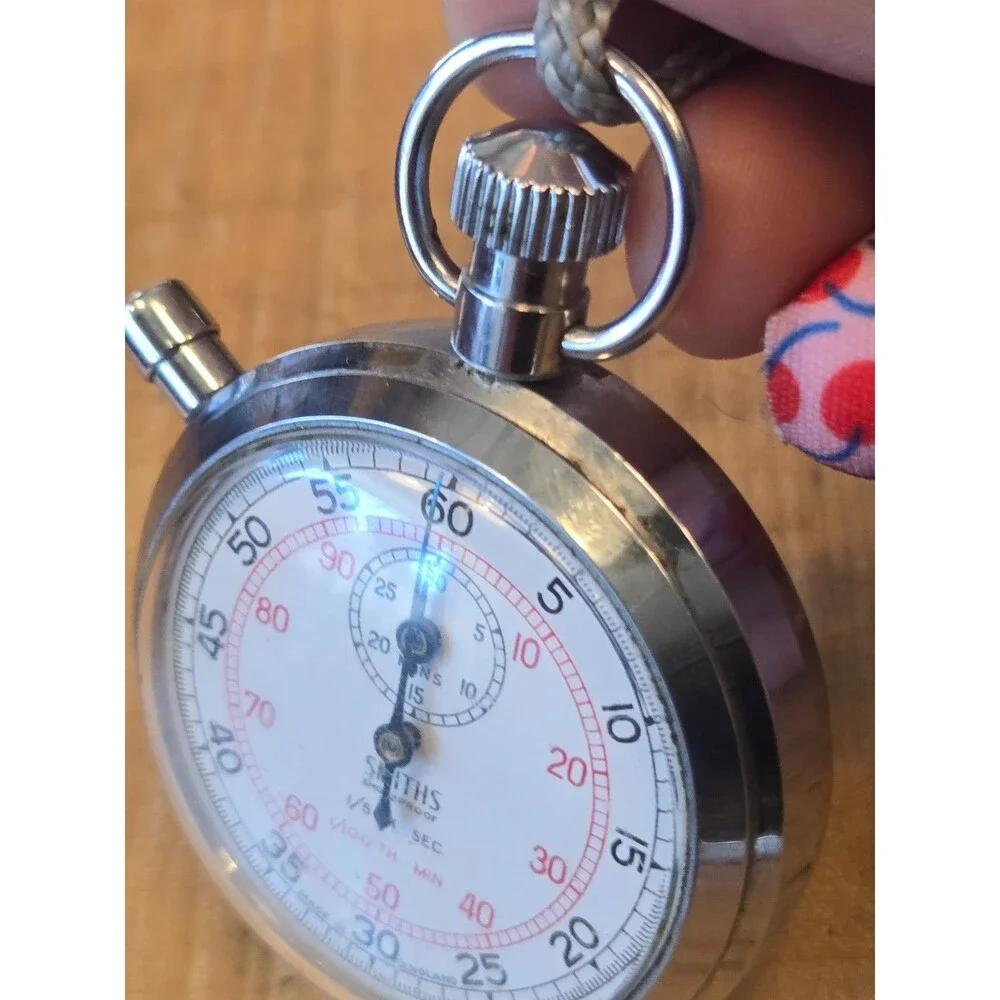 Vintage Smith's Shockproof 1/5th sec. 1/100th min. 51mm Stopwatch. Running. VGC.